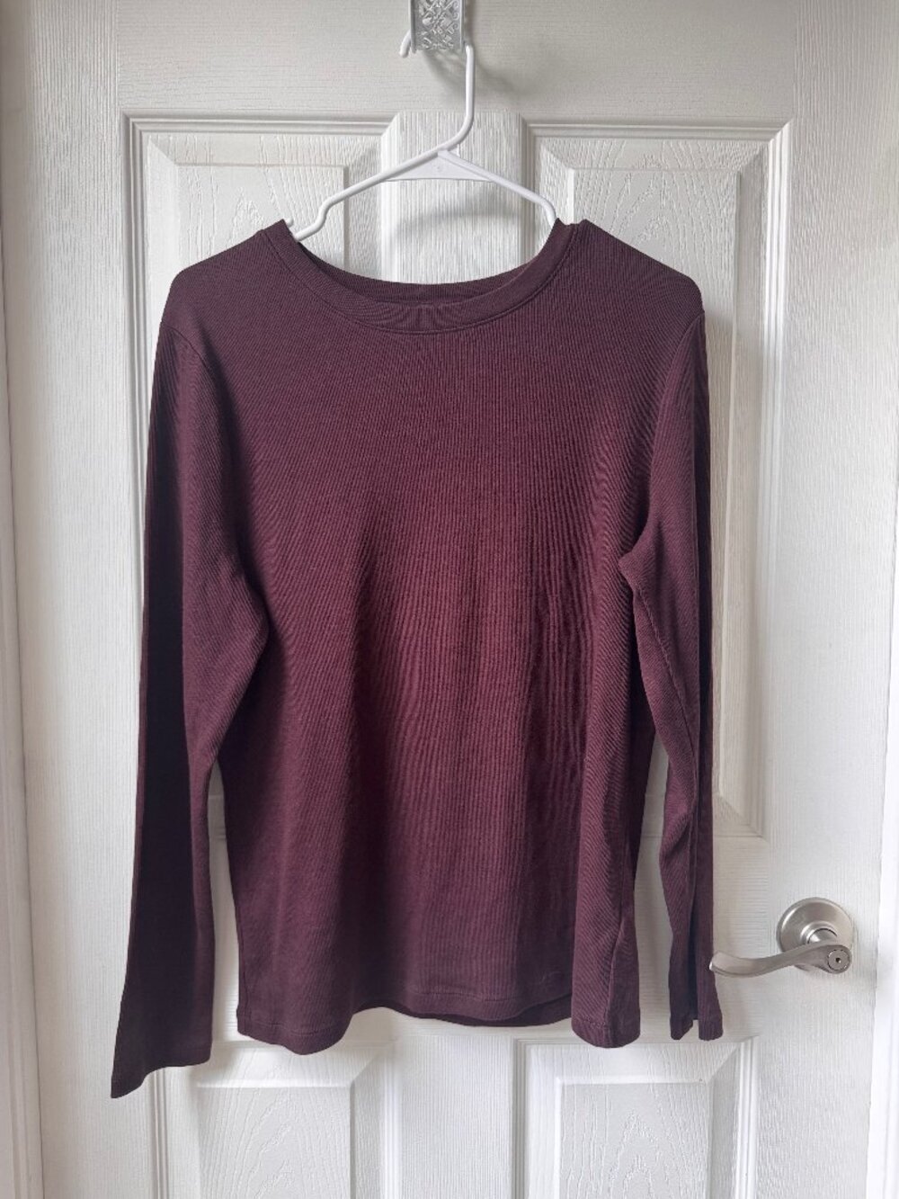 Maroon/Burgundy Women's Long Sleeve Tee from A New Day XL